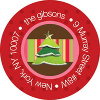 Whimsical Tree Christmas Address Labels