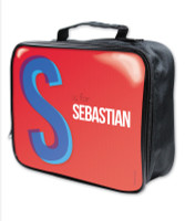 Double Initial Red Soft Lunch Bag