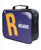 Double Initial Blue Soft Lunch Bag