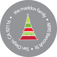 Xmas Trees With Stars Christmas Address Labels