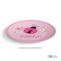 Sweet Pink Lady Bug Kids Plate