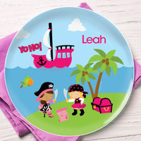 Yo ho Pirate Girl Kids Dinnerware