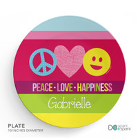 Peace & Love Signs Kids Plates