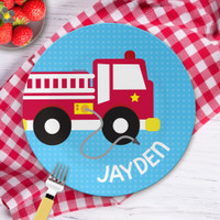 Cool Firetruck Kids Plate