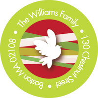 Wreath Of Peace Red Christmas Address Labels