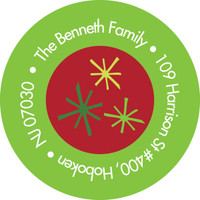 Merry Trendy Stars Christmas Address Labels