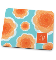 Pretty aqua blooms Mouse Pad