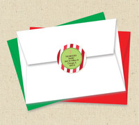 Sweet Candy Cane Christmas Address Labels