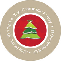 Xmas Fancy Ribbon Christmas Address Labels