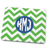 Green chevron & initials Mouse Pad