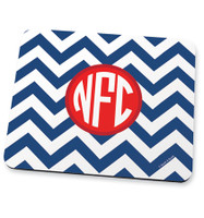 Blue chevron & initials Mouse Pad