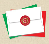 Photo Ornaments Red Christmas Address Labels