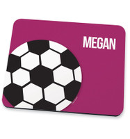 Girl Soccer Fan Purple Mouse Pad