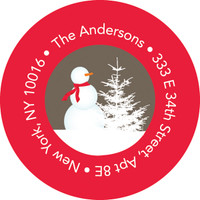 Snowy Day Khaki Christmas Address Labels