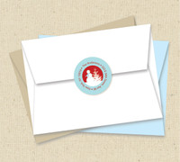 Snowy Day Red Christmas Address Labels