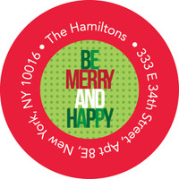 Be Merry And Happy Christmas Address Labels