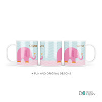 Sweet Pink Elephant Kids Plates