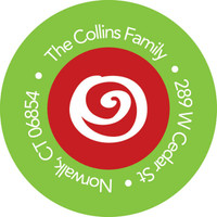 Xmas Candy Swirls Christmas Address Labels