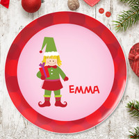 Cute Elf Girl Kids Plate
