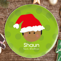 Santa's Hat Boy Kids Plate