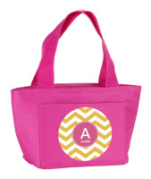 Mustard & Pink Chevron Kids Lunch Tote