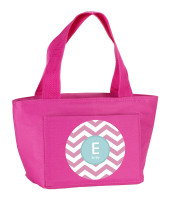 Pink & Aqua Chevron Kids Lunch Tote