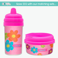 Shiny Bold Flowers Custom Sippy Cups