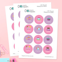 Sweet Tea Time Waterproof Labels for Kids