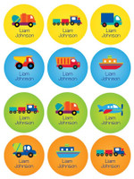 Transportation Waterproof Labels for Kids (Set of 48)