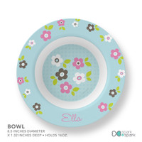 Preppy Flowers Blue Bowl