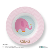 Sweet Pink Elephant Kids Bowl