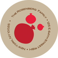 Lots of pomegranates label