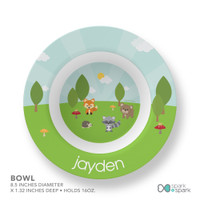 Cute Animals In The Forest Kids Plate