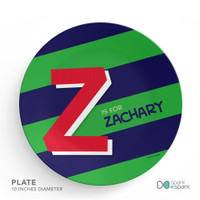 Brilliant Initial Green Kids Plate