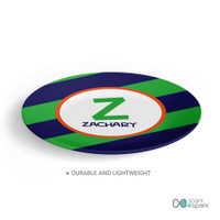 Fun Initials Green Kids Plate