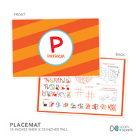 Fun Initials Orange Kids Plate