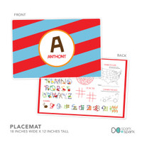 Fun Initials Red Kids Plate