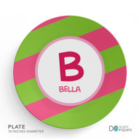 Fun Initials Pink Kids Plate