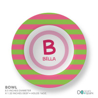 Fun Initials Pink Kids Plate