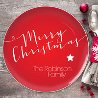 Merry Christmas Message Christmas Plate