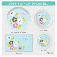 Preppy Flowers Blue Placemat