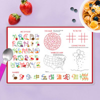 Preppy Flowers Red Kids Placemat