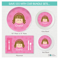 Just Like Me Girl Pink Kids Placemat