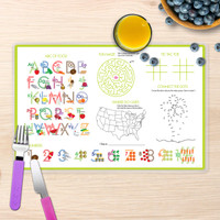 Just Like Me Girl Green Kids Placemat