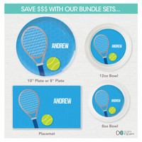 Tennis Fan Boy Blue Kids Placemat
