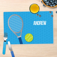 Tennis Fan Boy Blue Kids Placemat