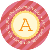 Big Bold Letter Orange Kid Address Labels