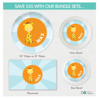Cute Baby Giraffe Kids Placemats