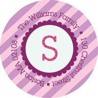 Big Bold Letter Purple Kid Address Labels