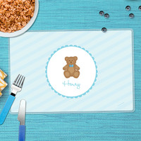 Cute Blue Teddy Bear Kids Placemats